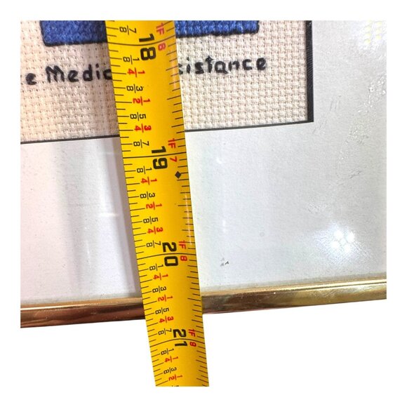 Nautical Signal Flags Embroidery Wall Art In Gold Frame Cross Stitch Beach House - Picture 5 of 9